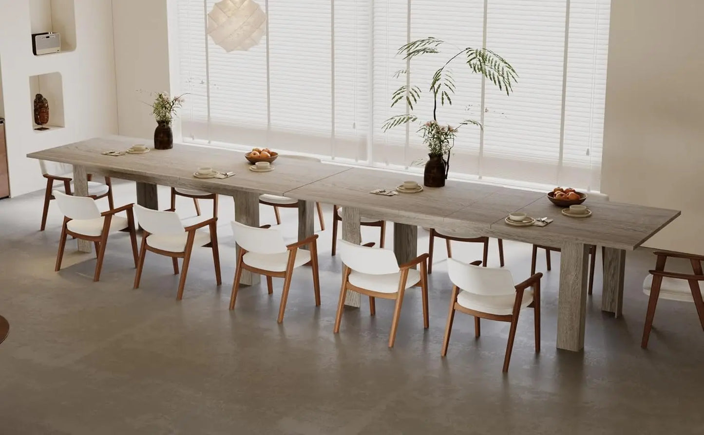Rectangular Wooden Expandable Dining Table