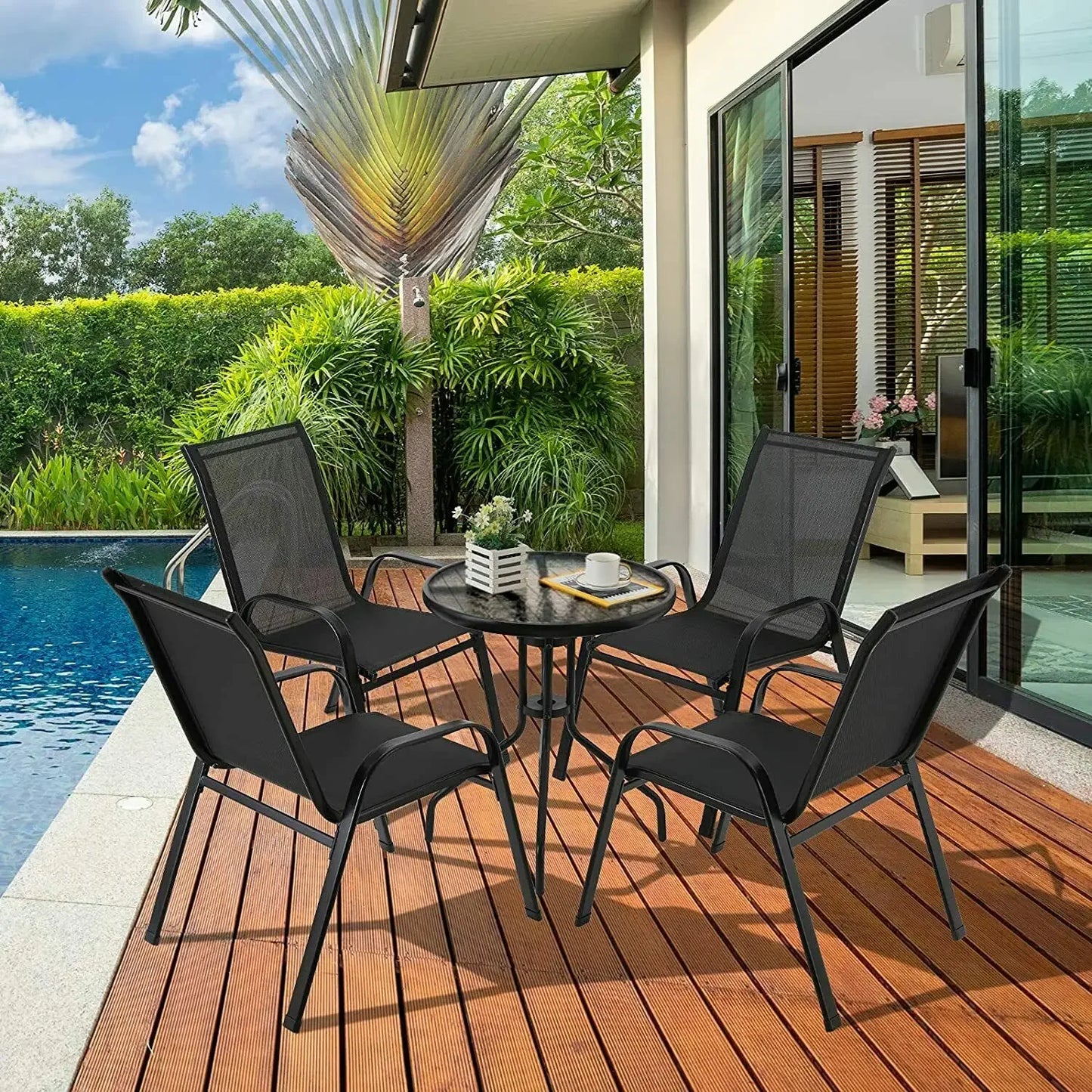 Folding High Back Balcony Garden Chairs