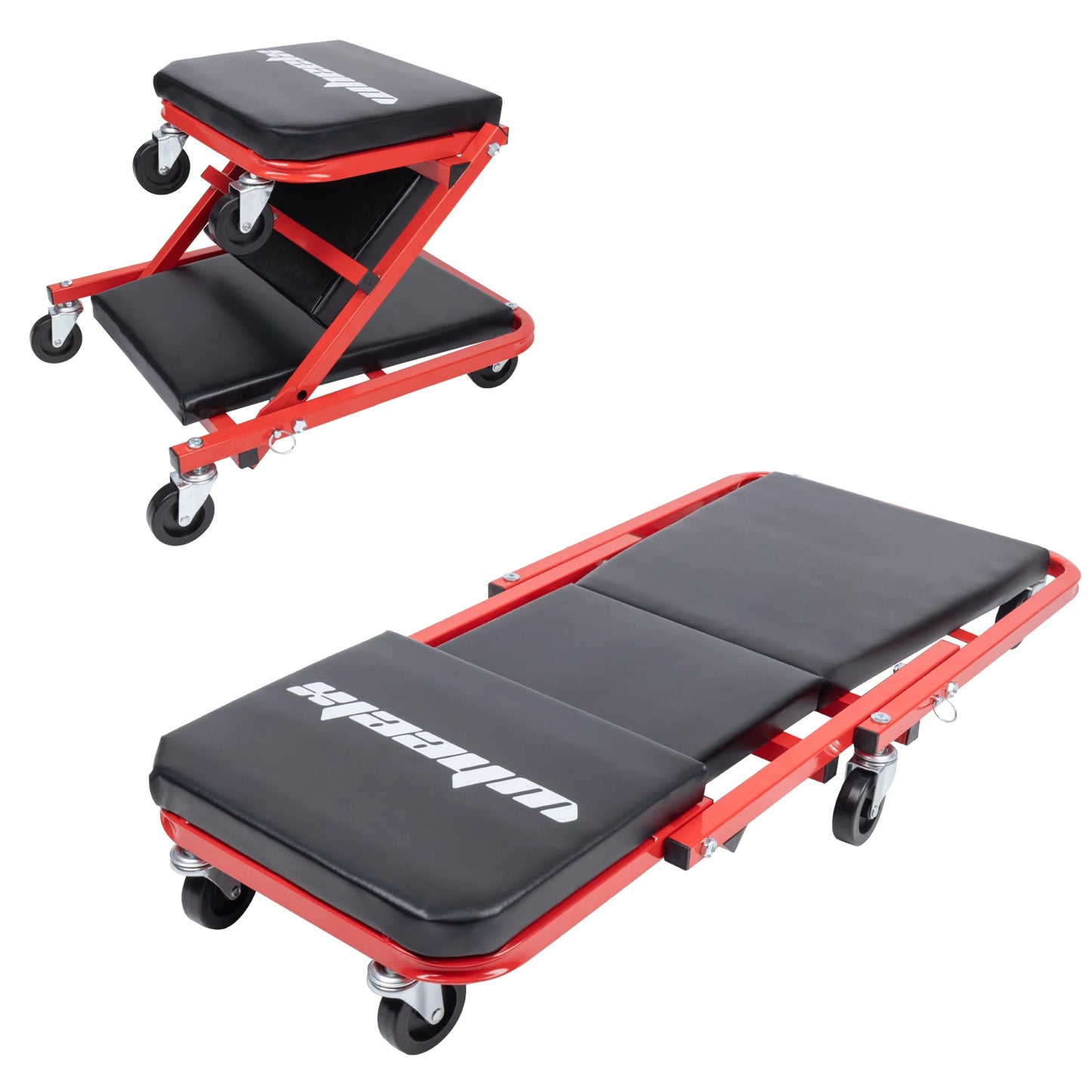Foldable Garage Chair Lay Down Sit Lean Back