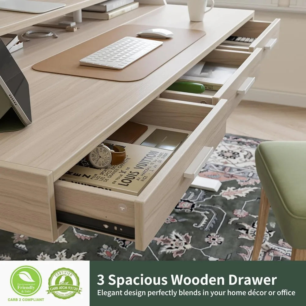 Electric Standing Desk with Drawers