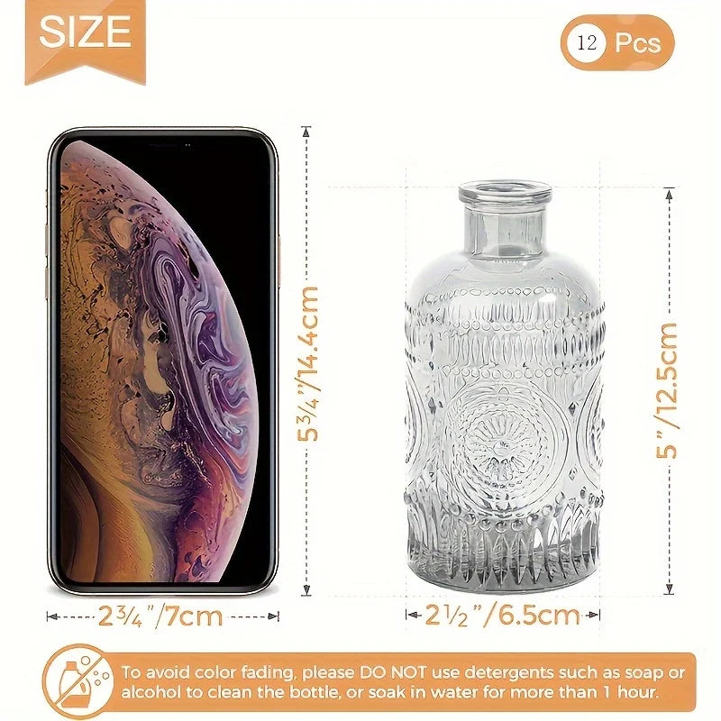 Vintage Clear Glass Bud Vases