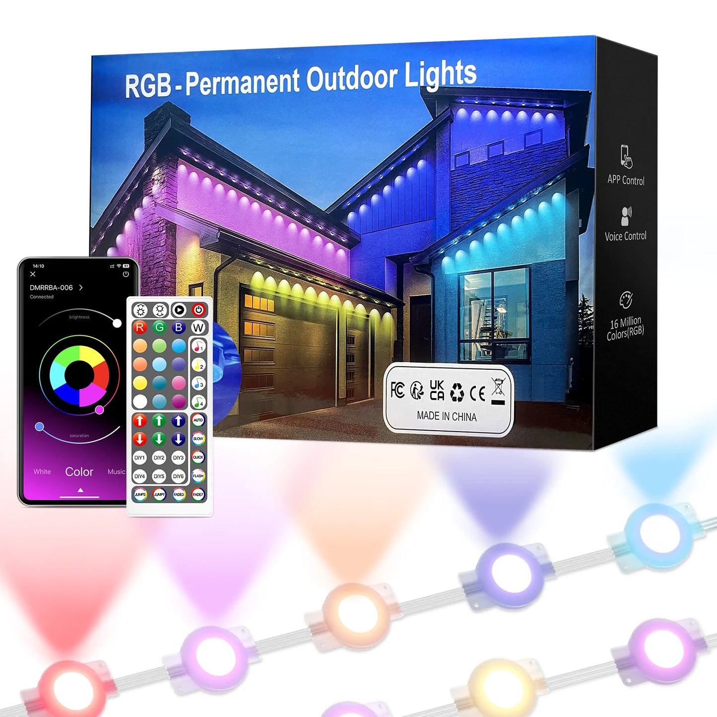 Patio LED Permanent Lights with App & Remote Control