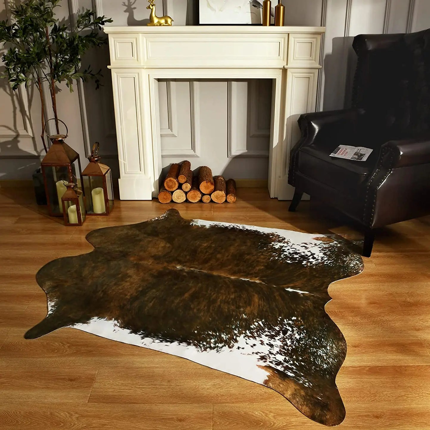 American style Animal Print Rug faux fur