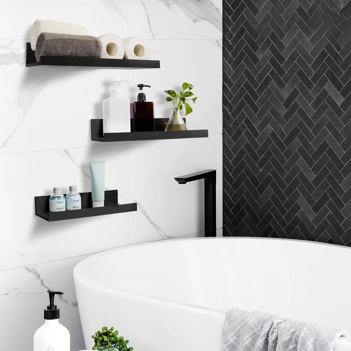 Bathroom Wall Mounted Wood Shelves