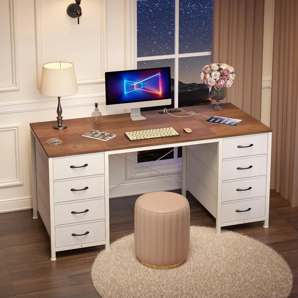 Home Office Desk with Power Outlets