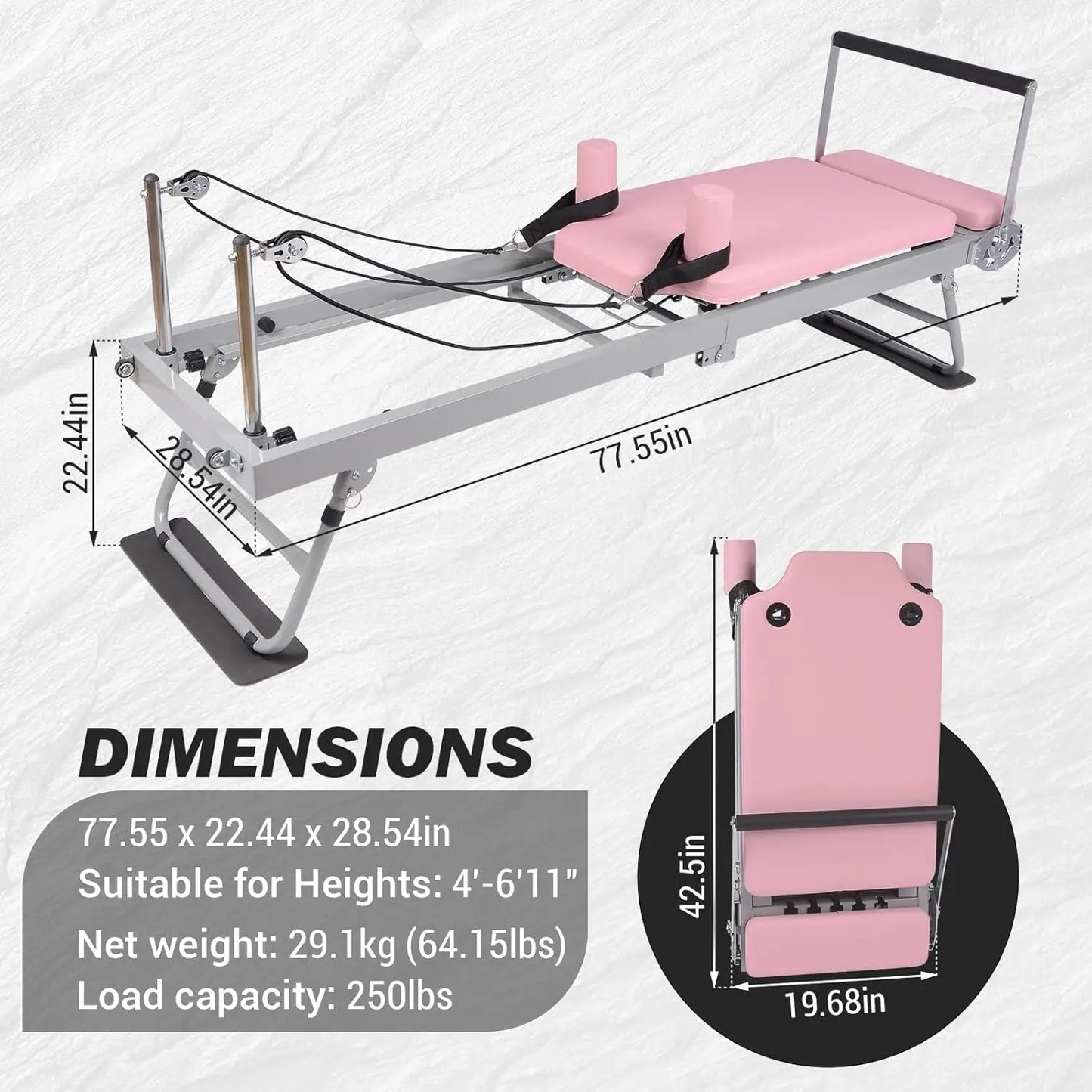 Adjustable Foldable Pilates Equipment Workout for Home