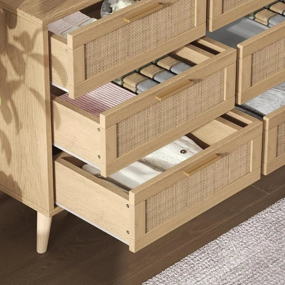 Modern Wooden Dresser Chest with Golden Handles for the Bedroom