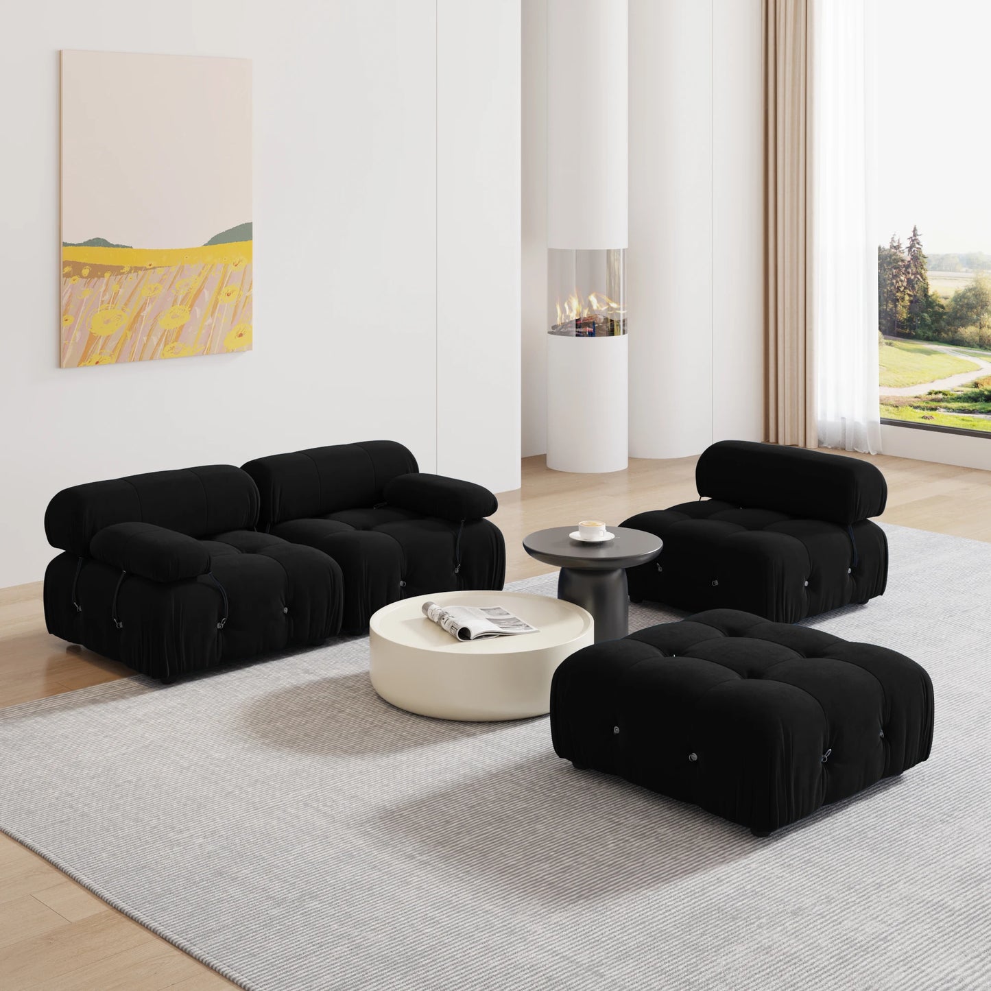 Living Room Ottomans Comfortable Lounge Couch Sofas Sets