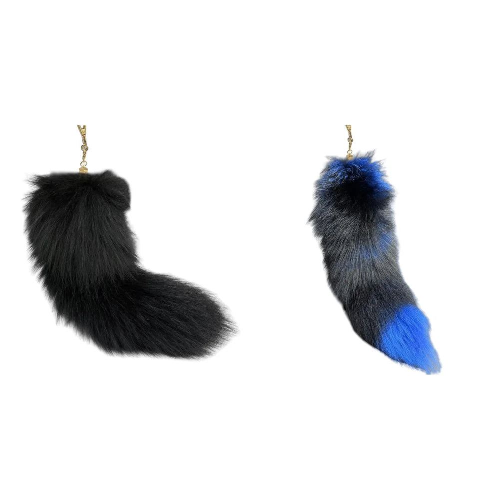 Huge Fluffy Faux Fur Fox Tail Keychain Therian Tail Fox Tail Keychain Cute Animal Tail Keychain Cosplay Tail Gift for Women Girl
