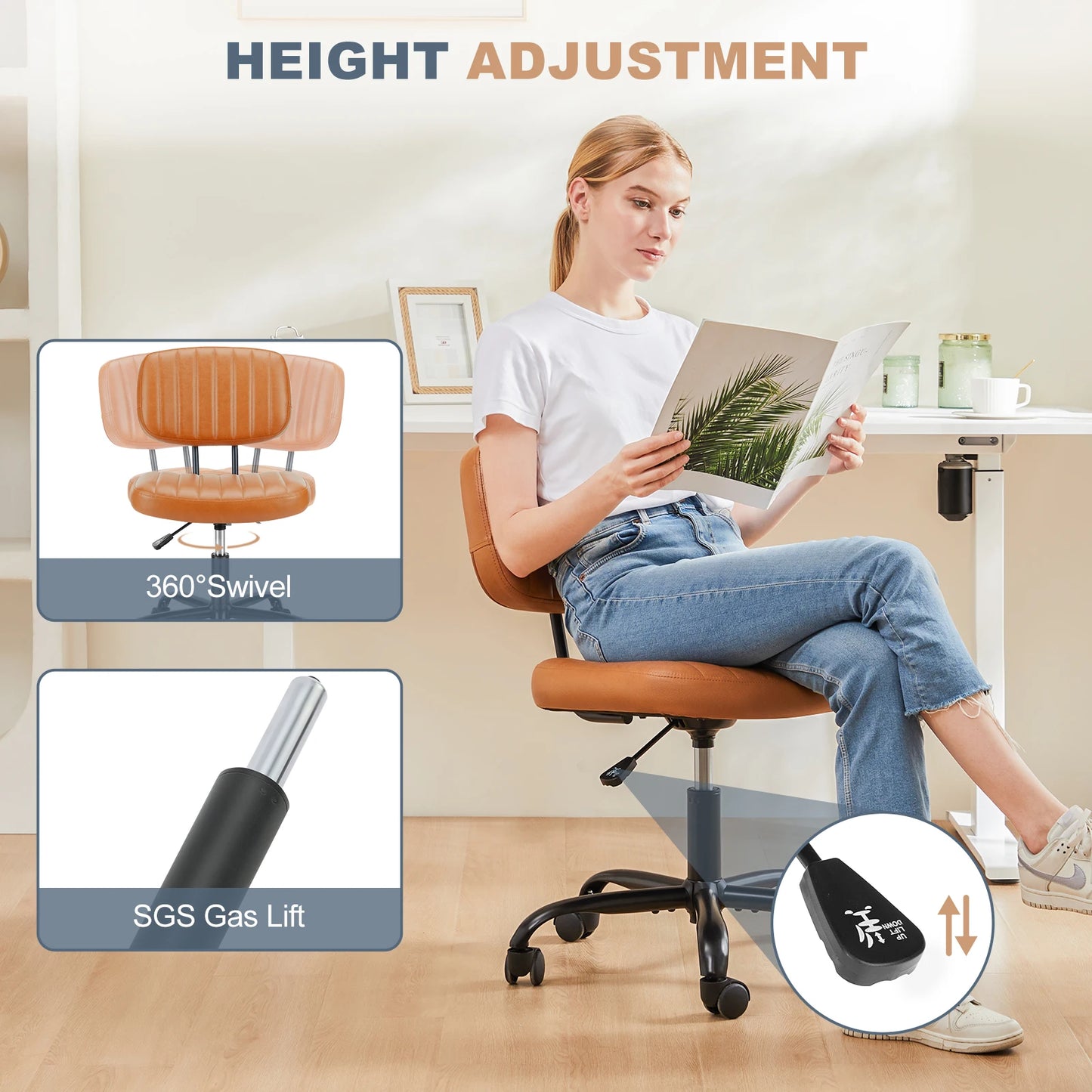 Armless Office Desk Chair