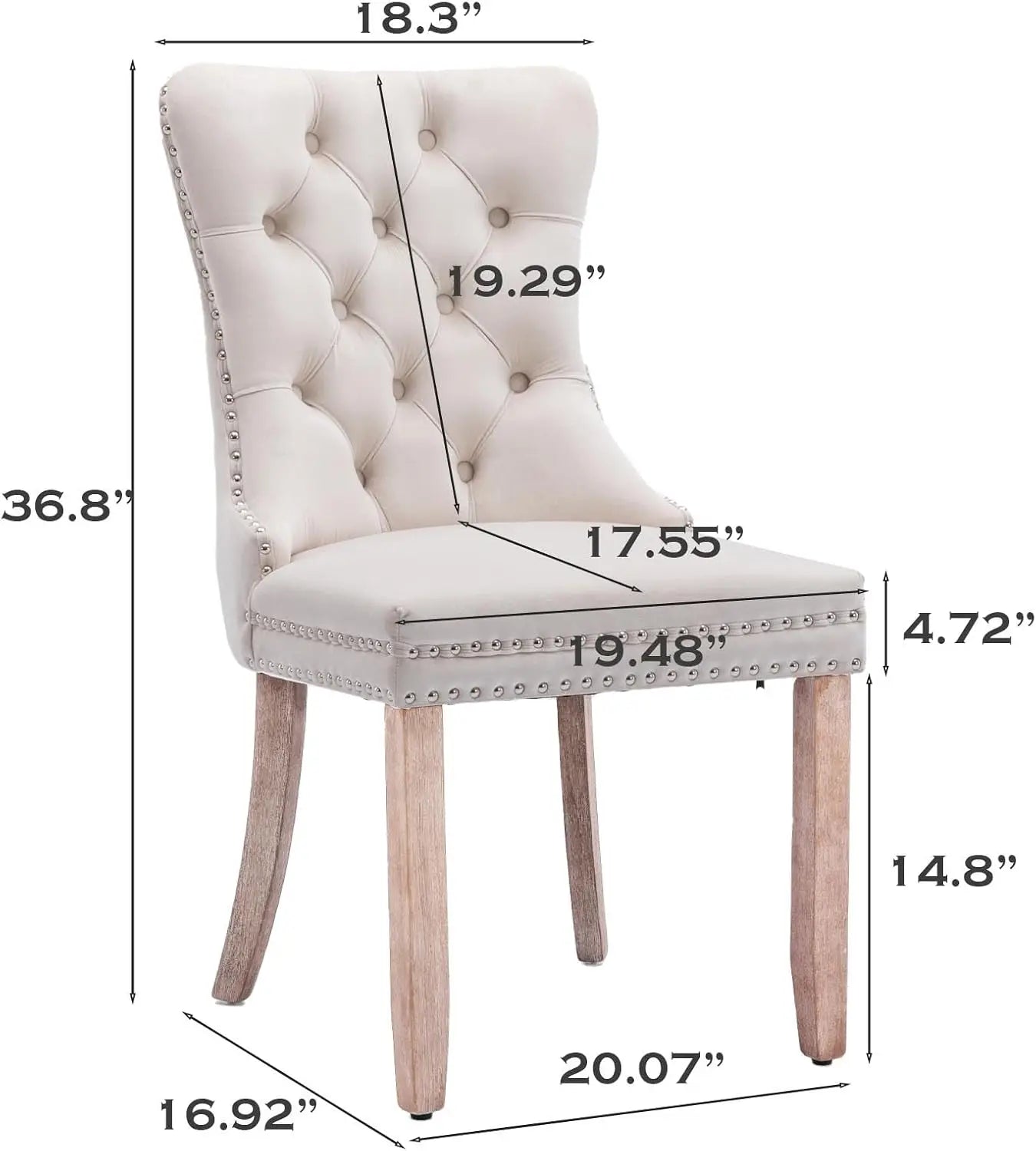 Modern Upholstered High-end Tufted Side Chair with Button Back Ring