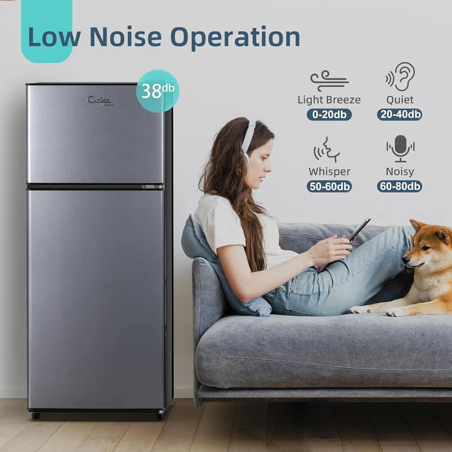 Small Refrigerator with Freezer - Energy-Efficient