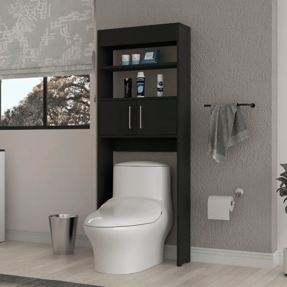 Double Door Over-the-Toilet Cabinet with Two Shelves