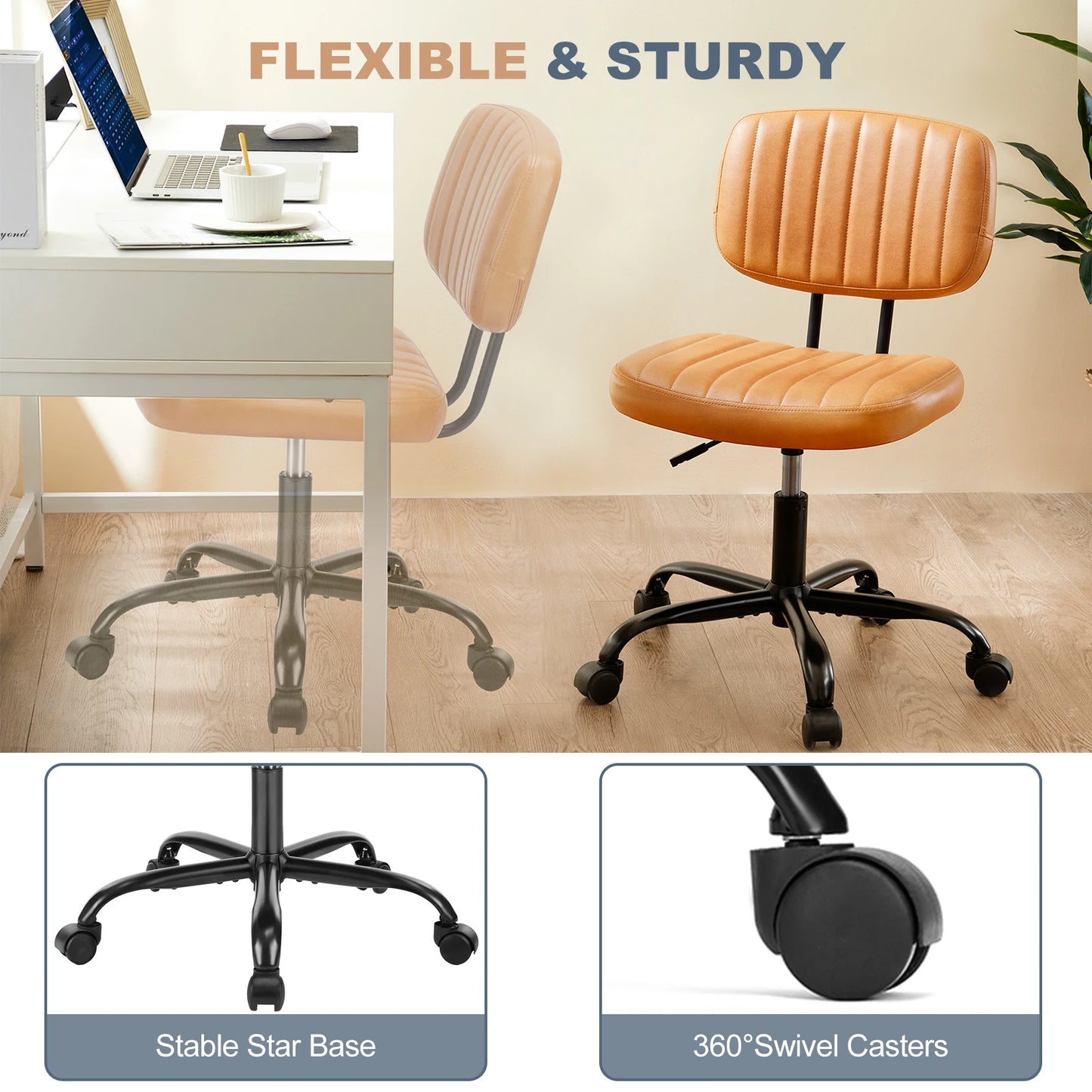 Armless Office Desk Chair