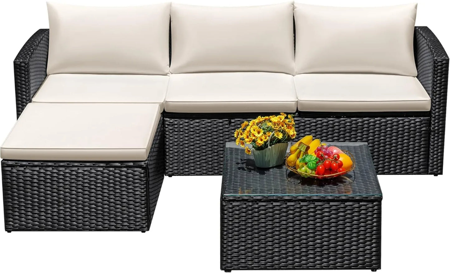 All-Weather Outdoor PE Wicker Rattan Patio Sofa