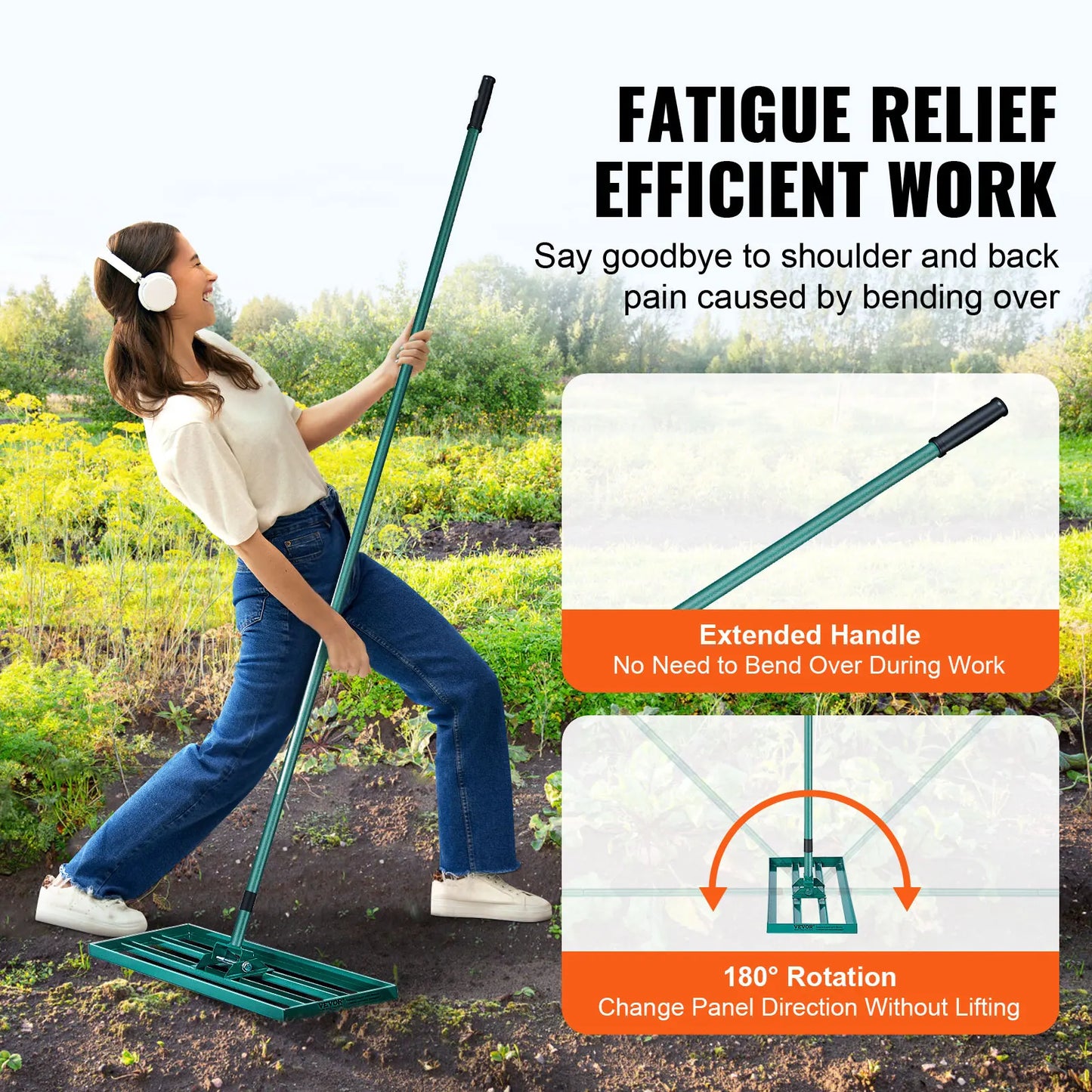 Heavy-duty Lawn Leveling Rake