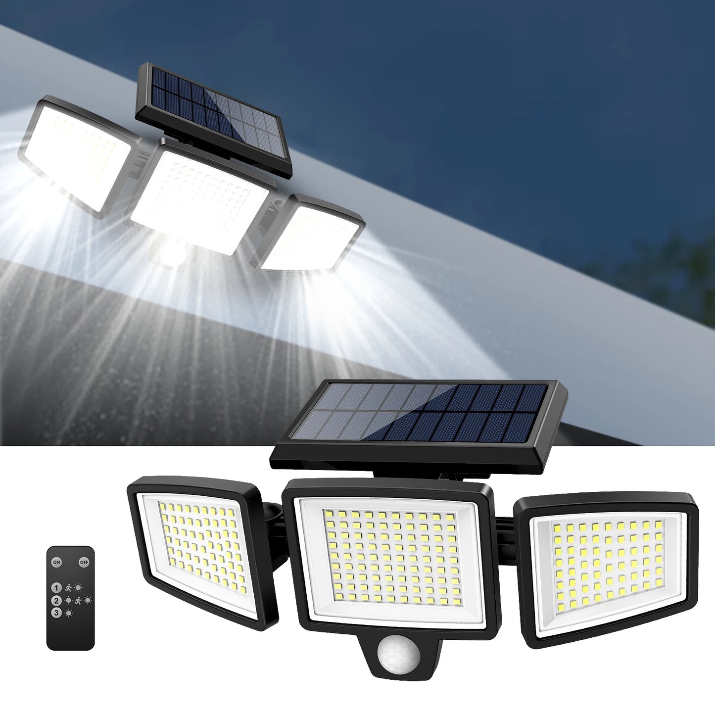 Patio Waterproof Triple Head Solar Light