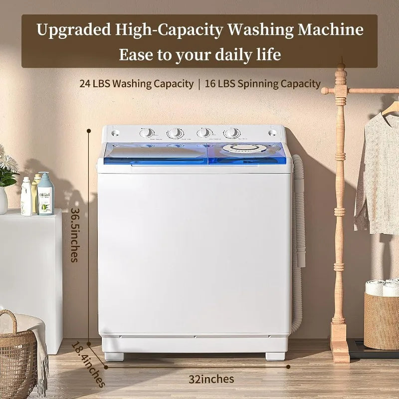 Twin Tub Laundry Compact Washer and Spinner dryer