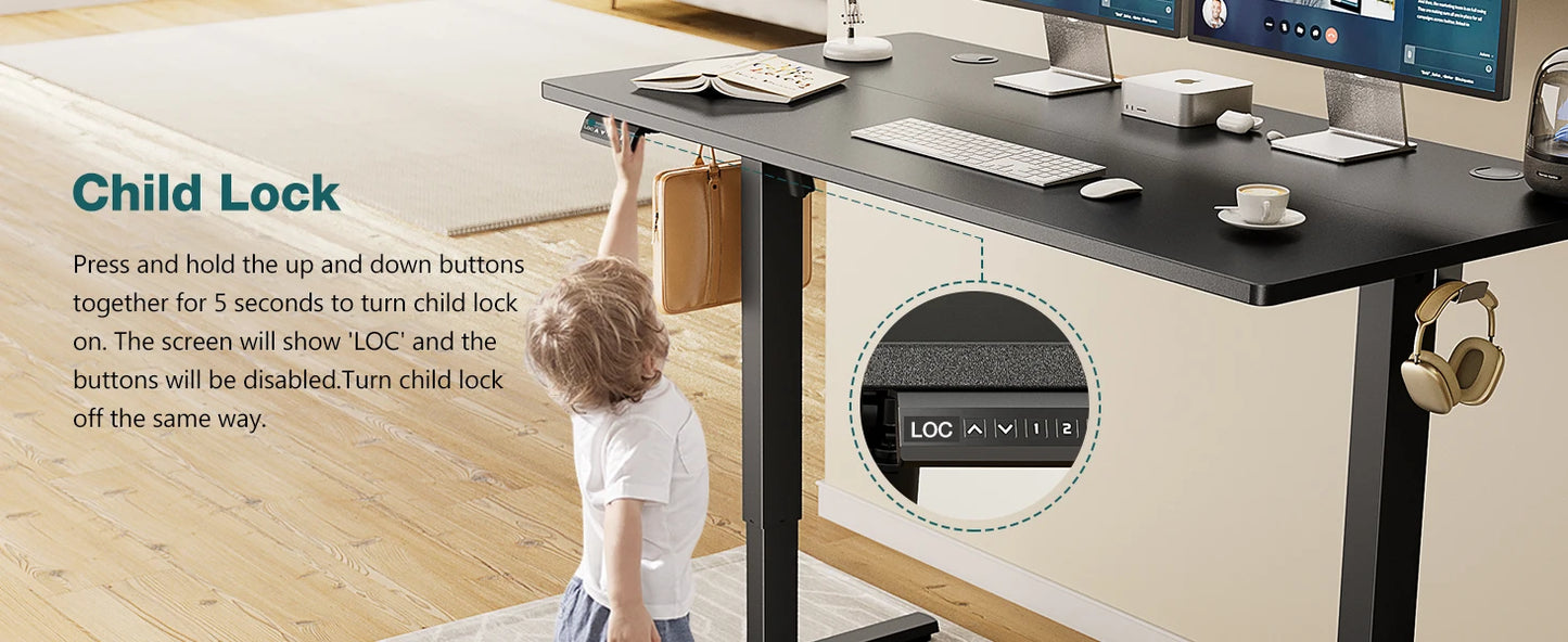Electric Standing Computer Desk - Height Adjustable