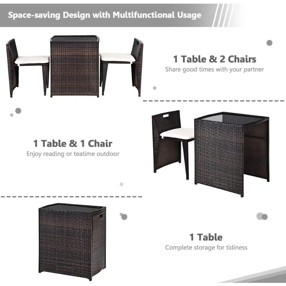 Cushioned Outdoor Wicker Patio Set