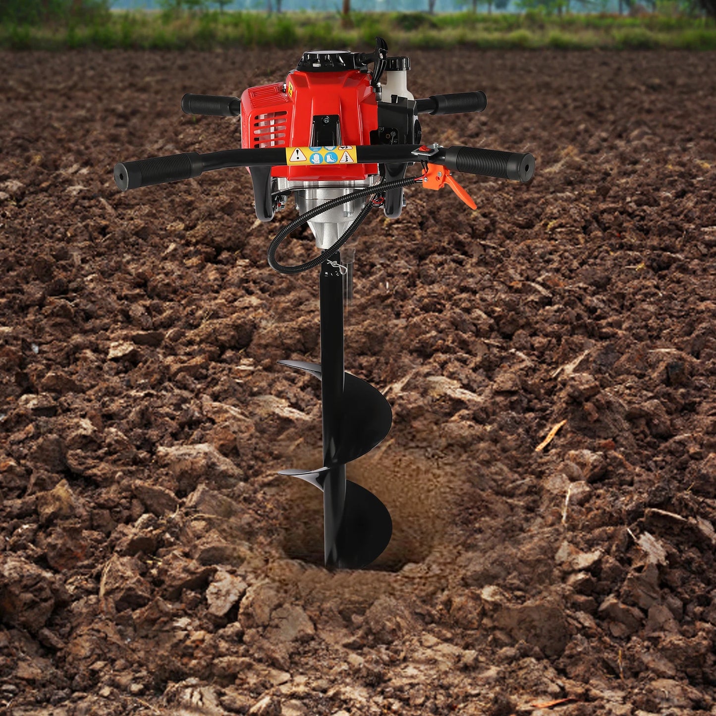 Gasoline Earth Auger 200mm Drills with 8In Auger Bits