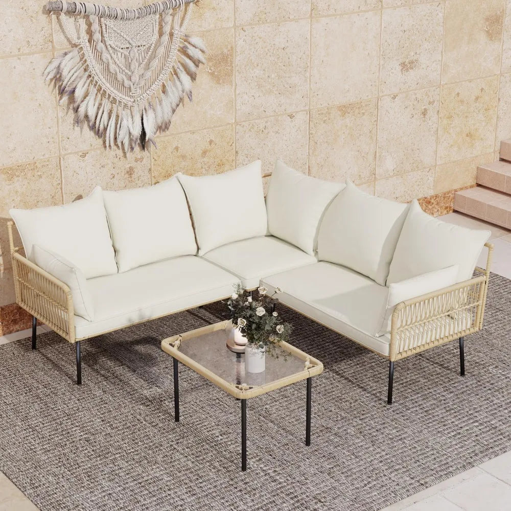Wicker Outdoor Sectional Furniture Set