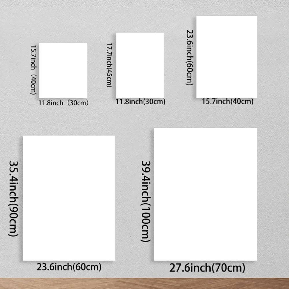 Wood Frame Canvas White Flower Pattern Mural