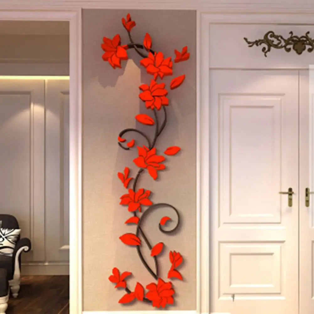 Home Bedroom Decoration Art Vinyl Vase Flower Tree Decal Mural