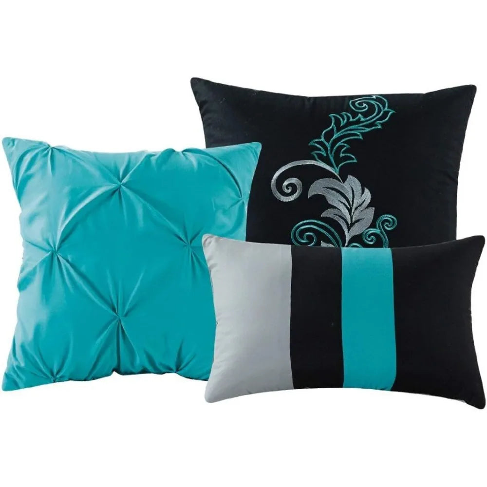 Leaves Scroll Embroidery Bedding Comforter Set