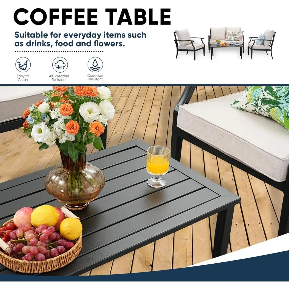 Outdoor Patio Furniture Set with High Backrest