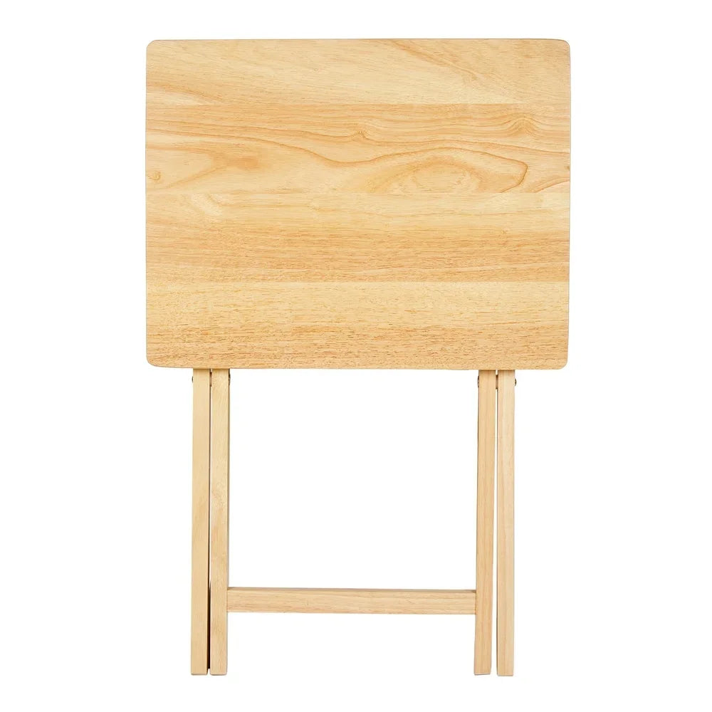 Portable Lightweight Solid Rubberwood Folding TV Tray Table