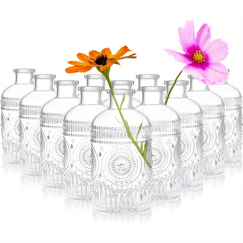 Vintage Clear Glass Bud Vases