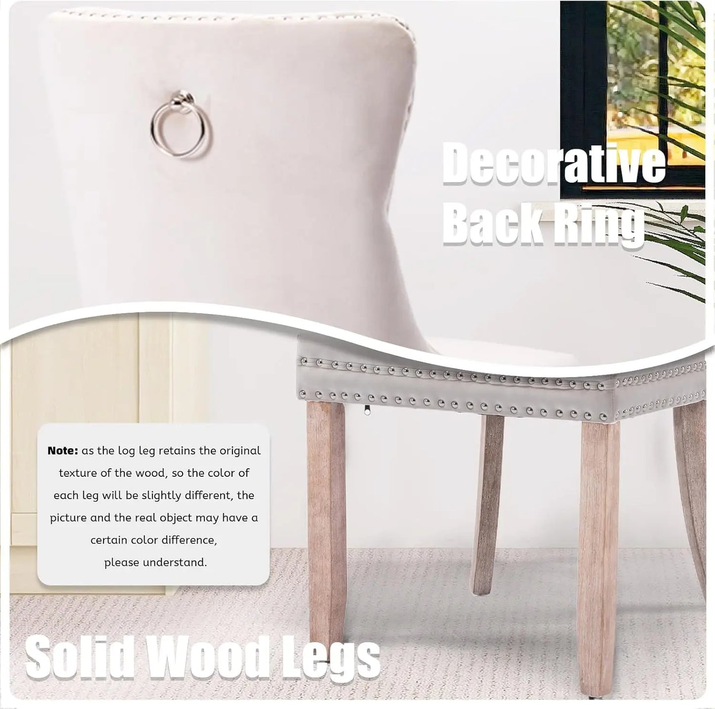 Modern Upholstered High-end Tufted Side Chair with Button Back Ring