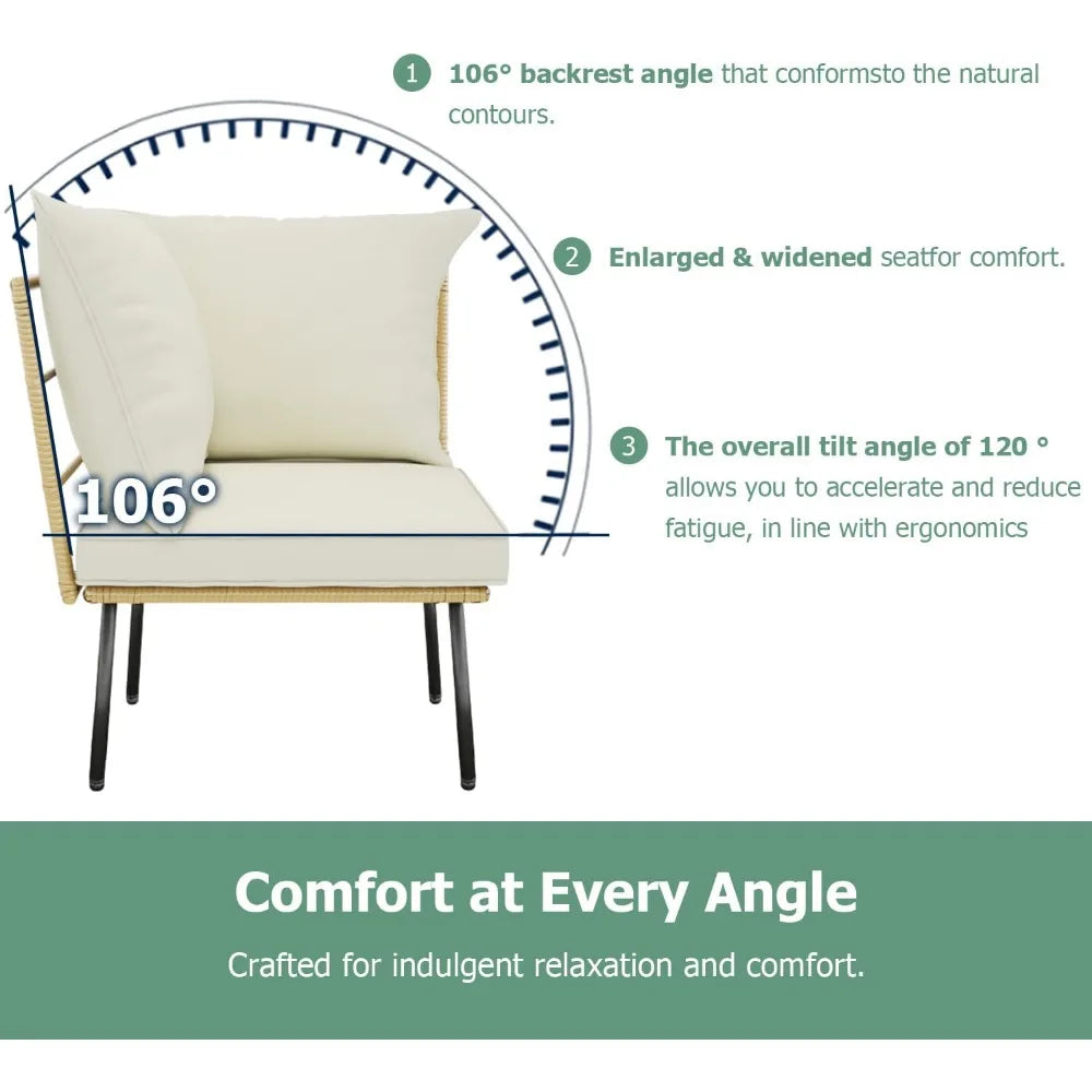 Wicker Outdoor Sectional Furniture Set
