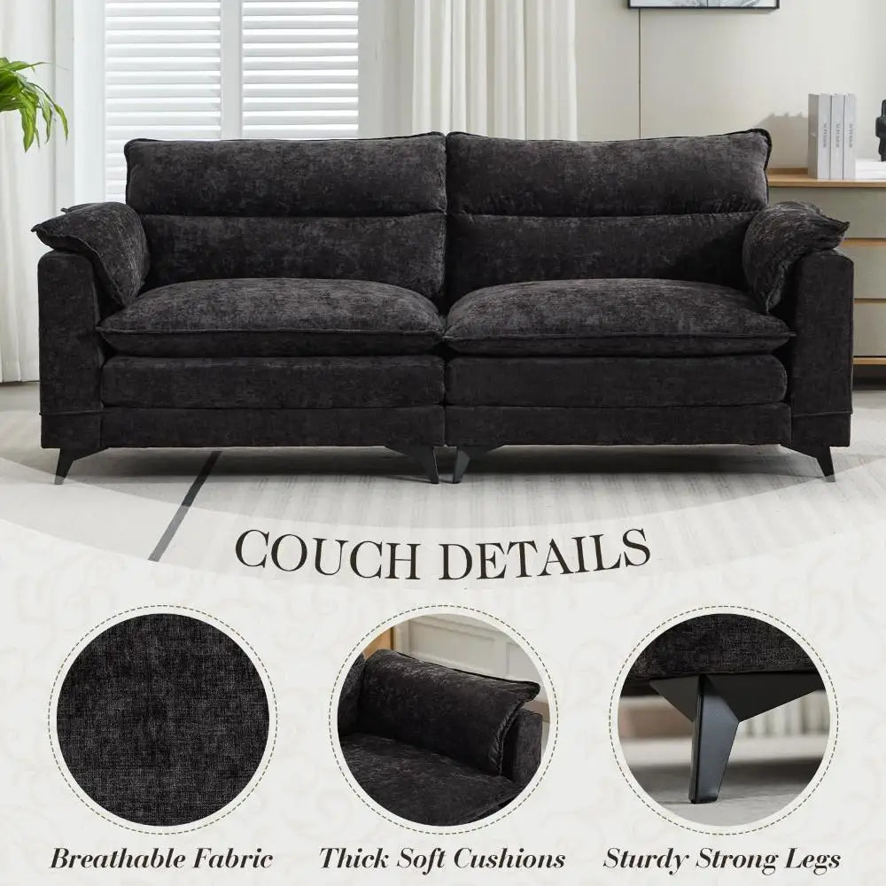 Modern Chenille Soft Upholstered Sofa Couch