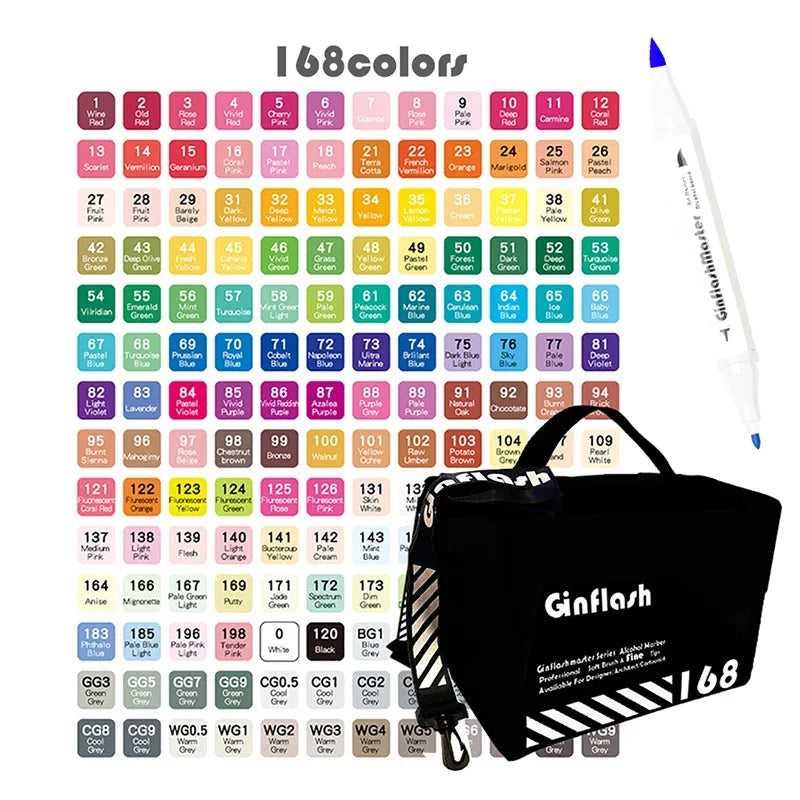 Ginflash Brush & Fine Comic Art Markers