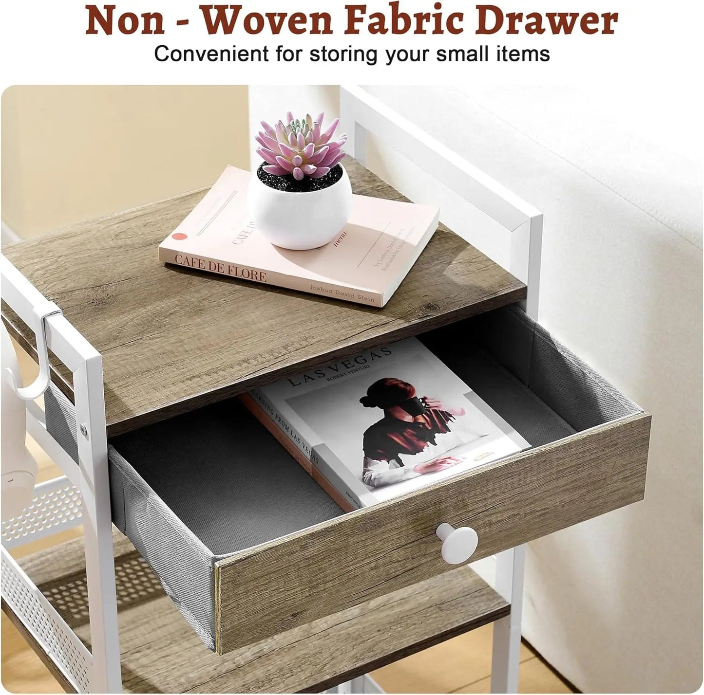 3-Tier Bathroom Floor Storage Shelf with Drawer