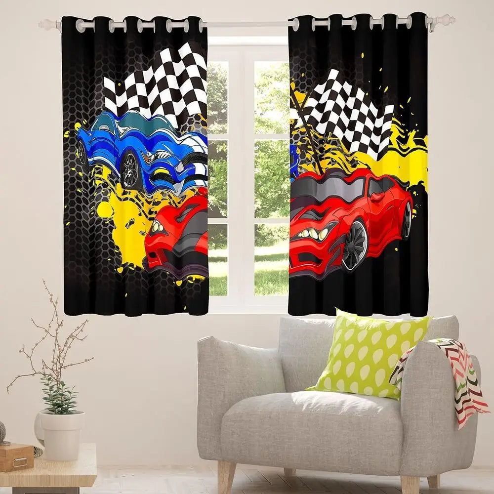 Sports Racing Car Window Curtains