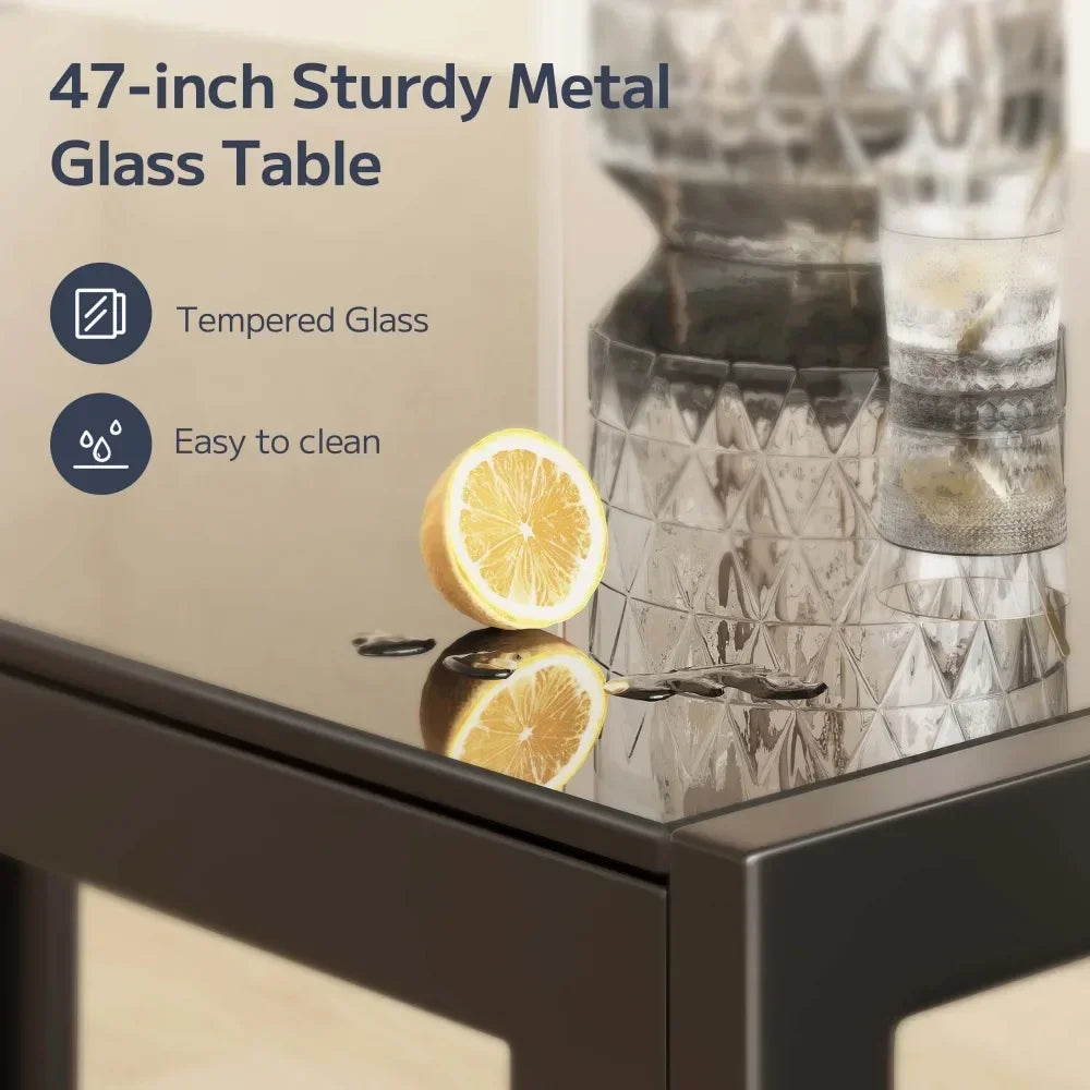 Glass Dining Table Sets with Leather Chairs