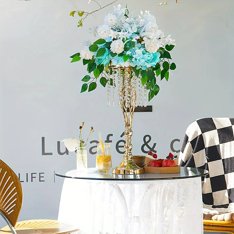 Metal Flower Vases Crystal Flower Stand Decoration