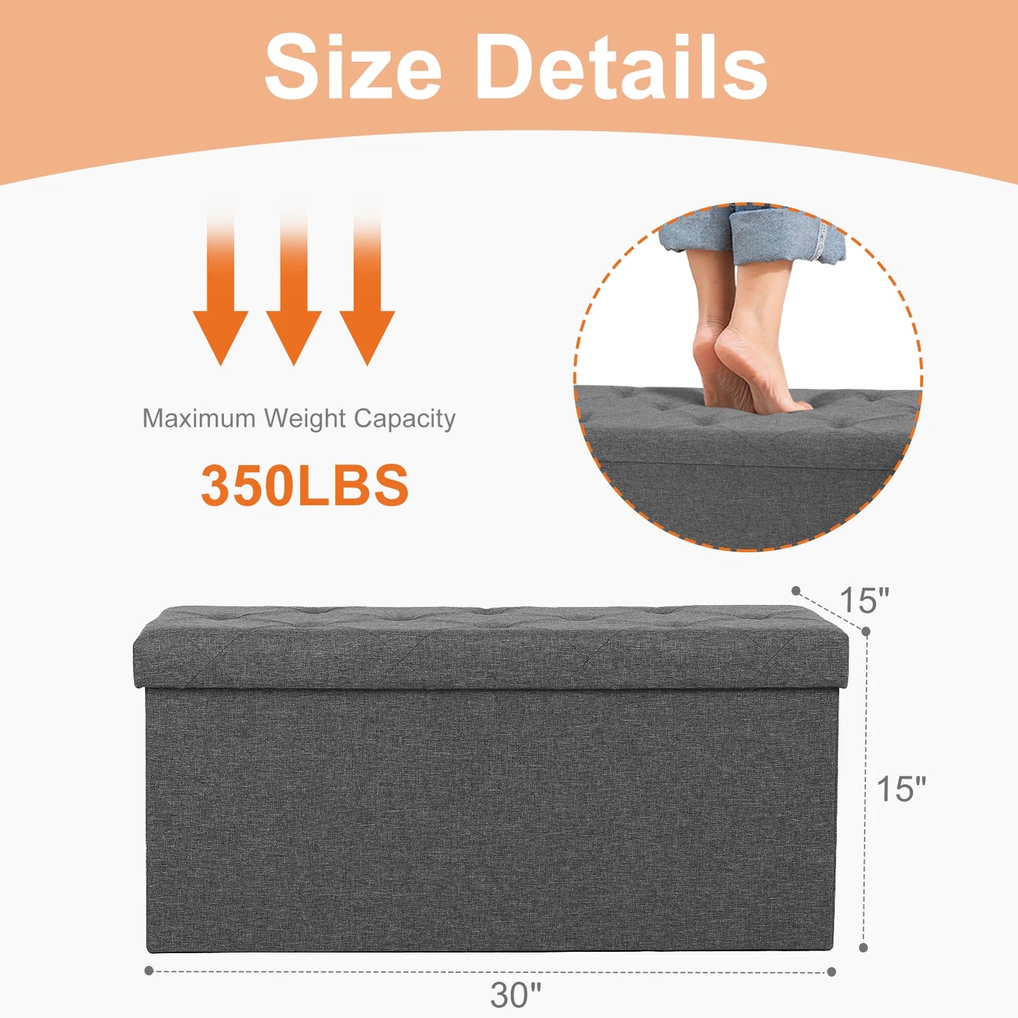 Storage Stool with Foam Seats