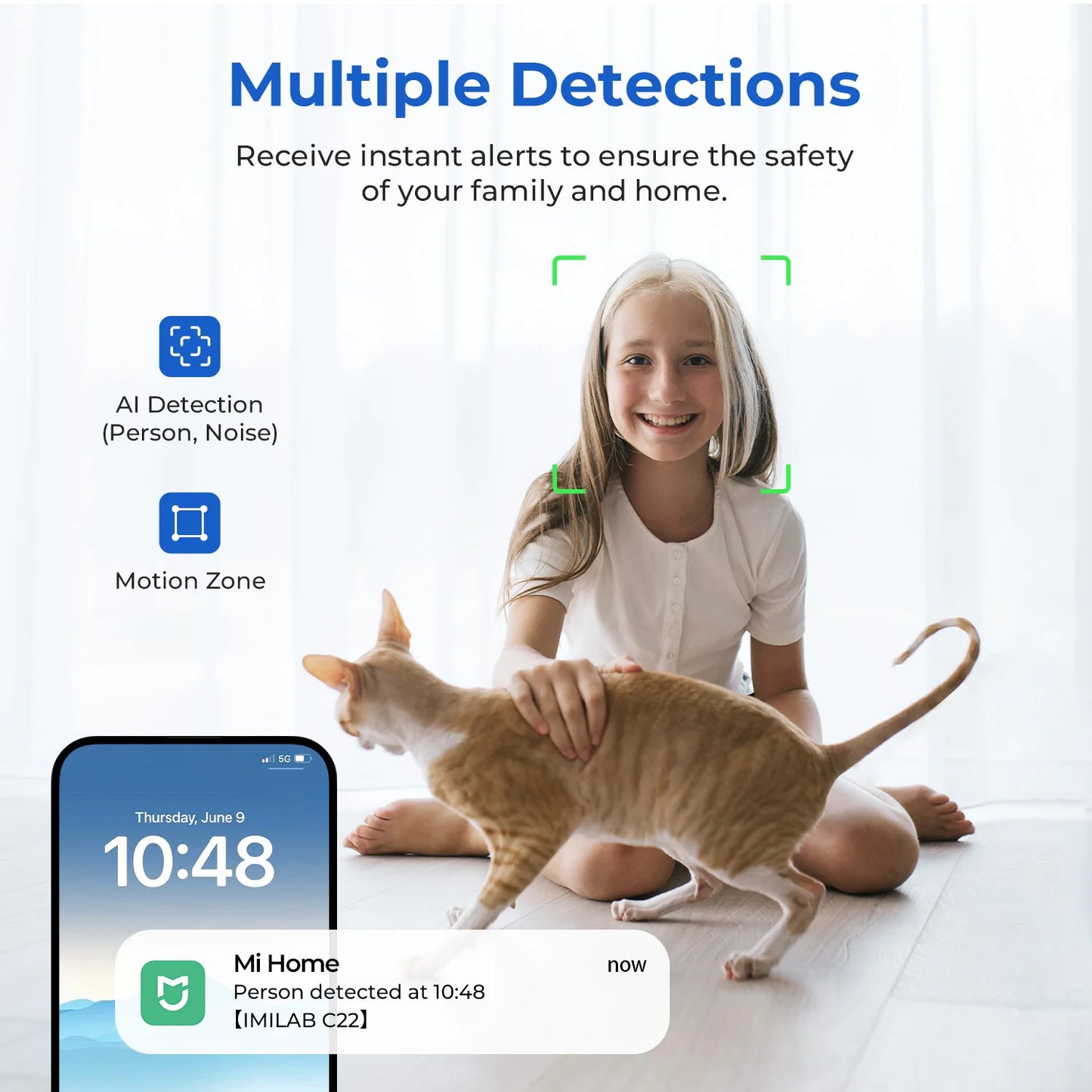 Indoor Camera with AI Detection Night Vision