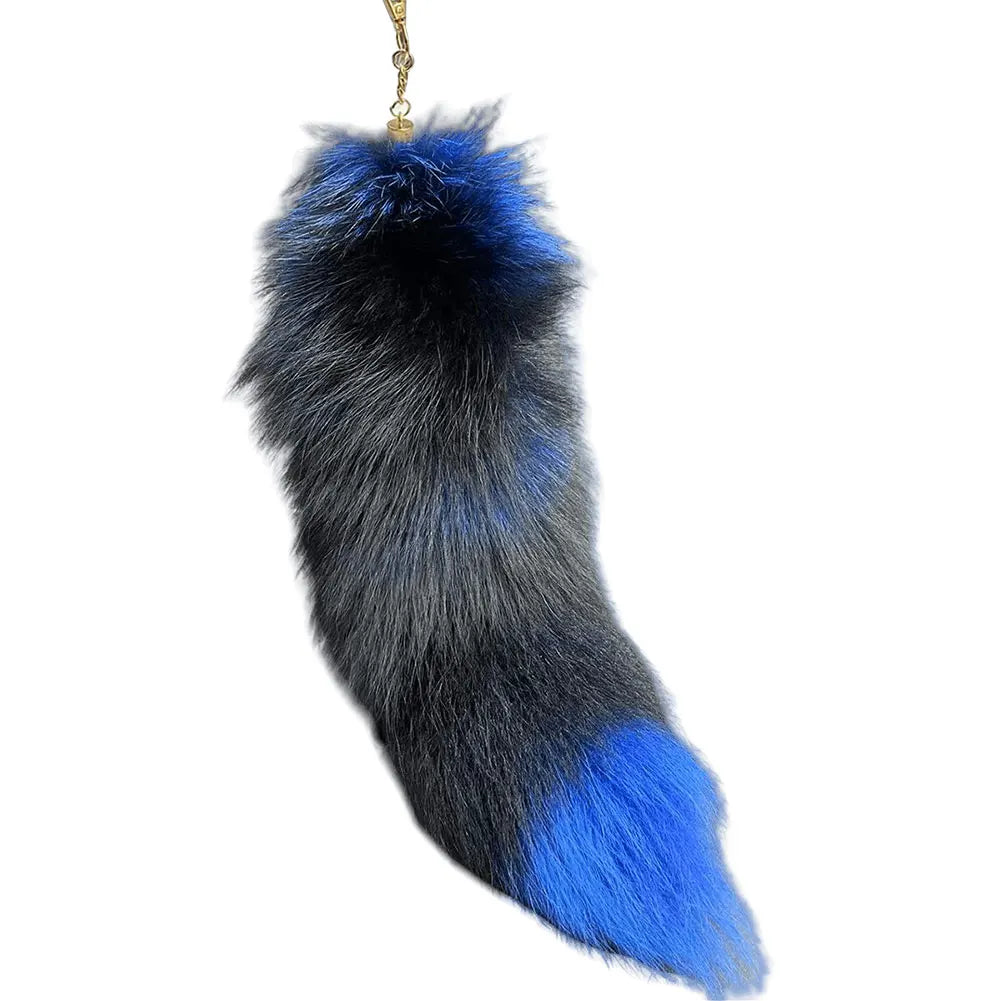 Huge Fluffy Faux Fur Fox Tail Keychain Therian Tail Fox Tail Keychain Cute Animal Tail Keychain Cosplay Tail Gift for Women Girl