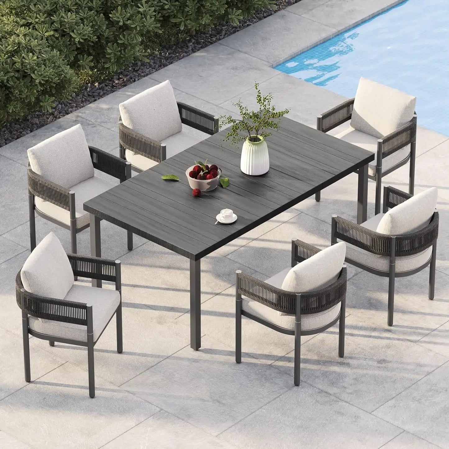 Outdoor Dining Set with Thickened Cushions