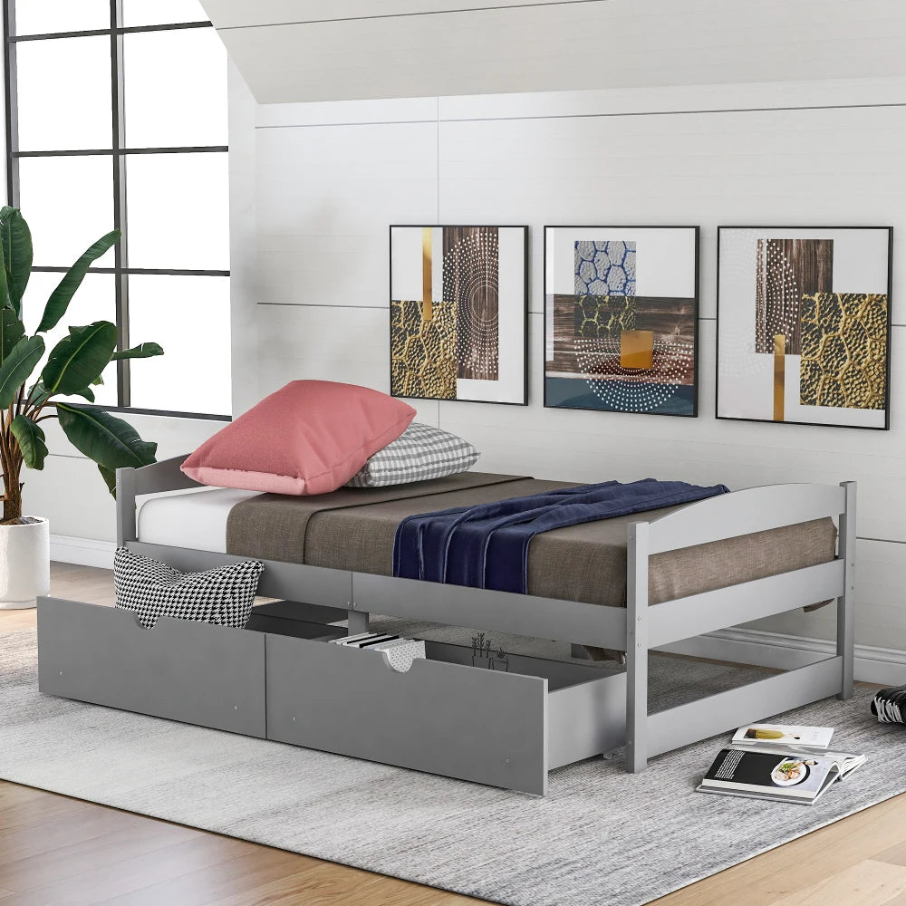 Twin Size Boys Bunk Platform Bed