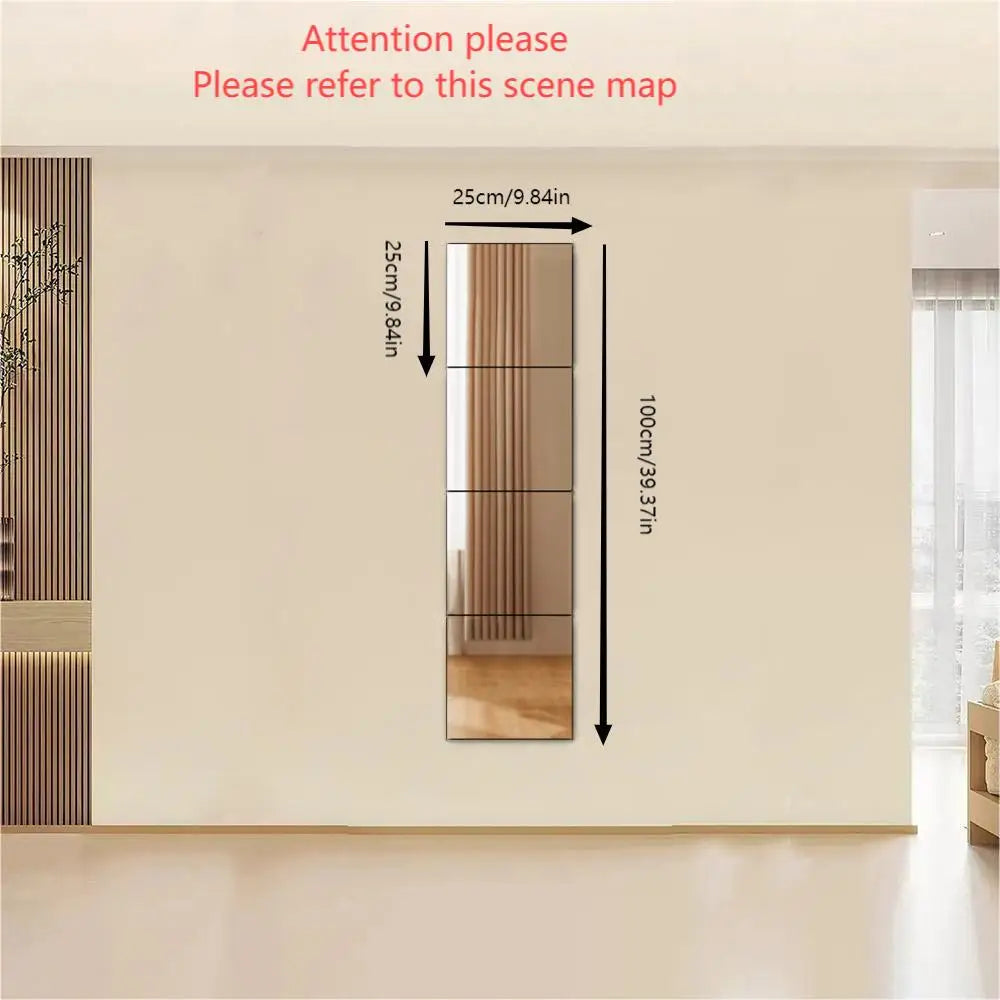 Acrylic 3D Self-adhesives Mirror Sheet Wall Sticker