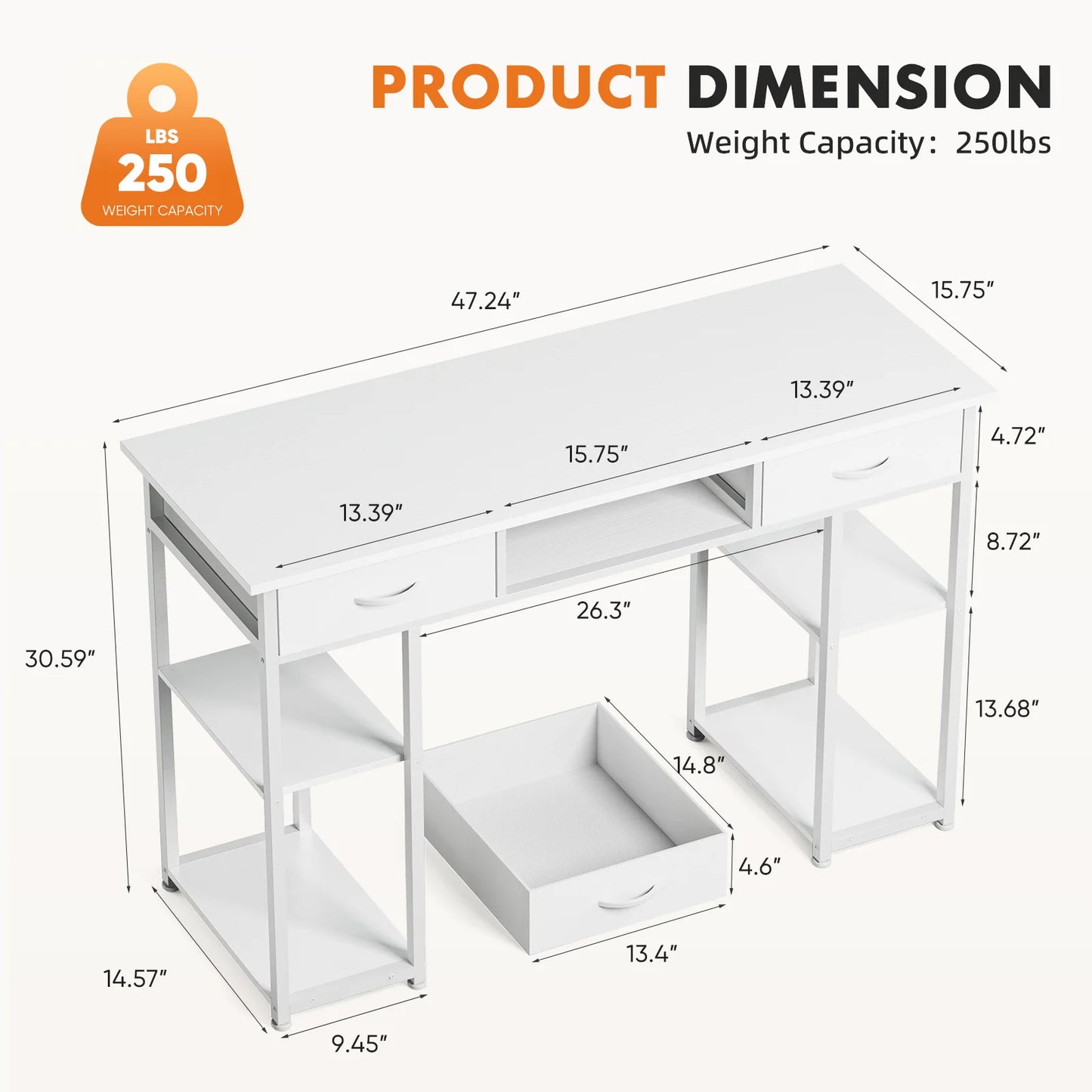 Double Deck Shelving Office Computer Desk
