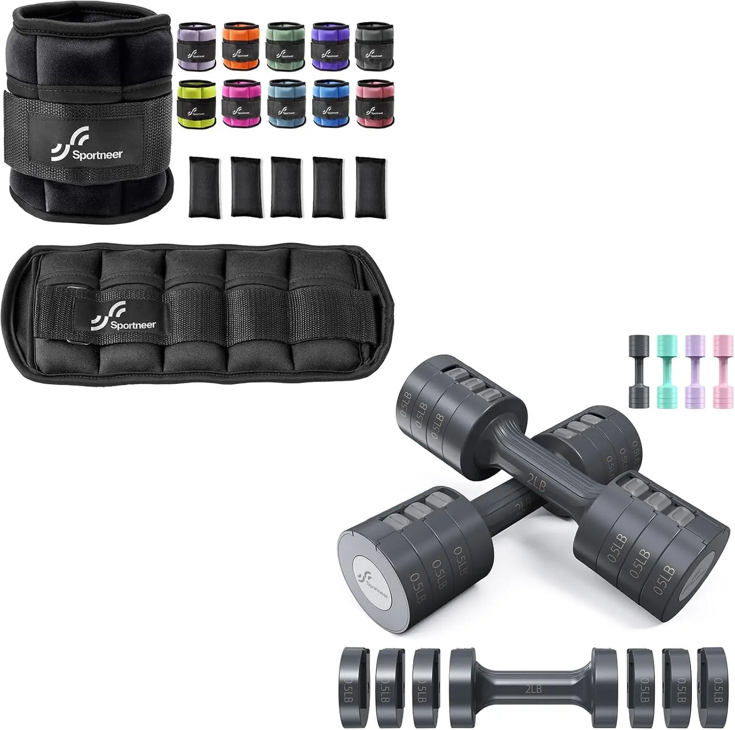 Ankle Weights with Adjustable Dumbbells Weights Set