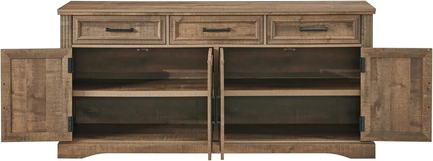 Large Buffet Sideboard Cabinet with 4 Doors and 3 Drawers
