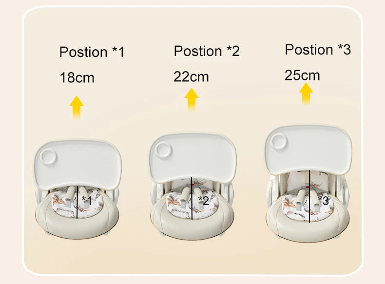 Adjustable Height Baby High Chair with Removable Seat and Tray